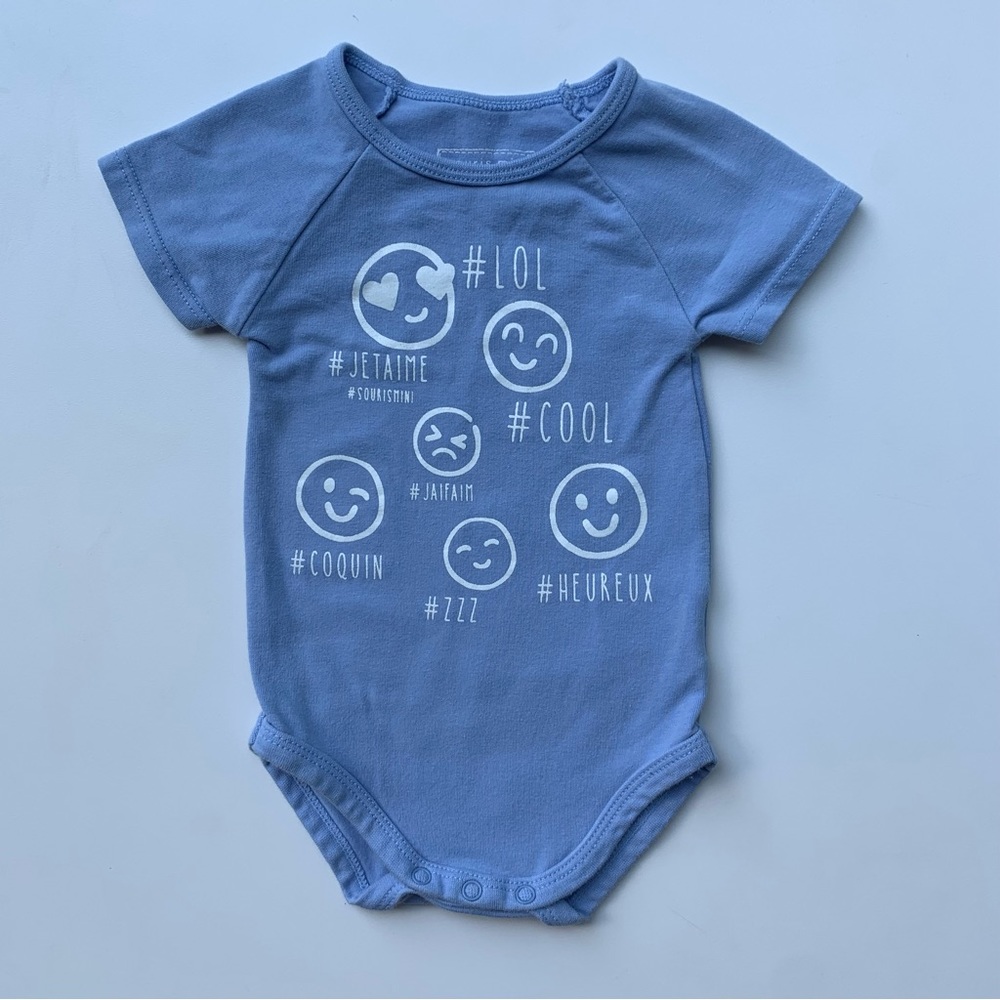 3/$10 SOURIS MINI Baby unisex bodysuit emojis 3-6m